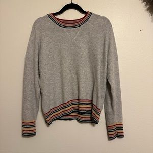 Madewell cashmere grey rainbow sweater